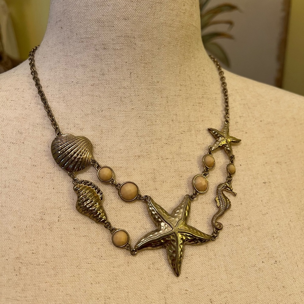 Vintage Seaside Charm Silver Statement Necklace EUC - Picture 3 of 6